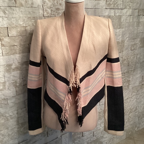 BCBG MaxAzria Walker Fringe Woven Jacket - Picture 1 of 13